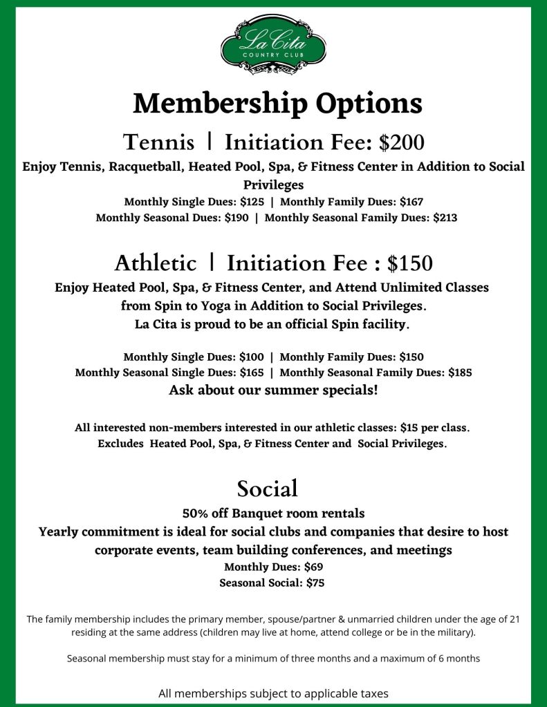 country club membership cost near me